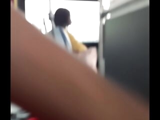 Sexy latina teen caught me masturbating on bus an she was watching