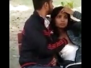 Couple caught in park