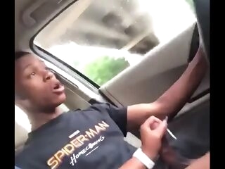 Black bbc hj cumshot while driving