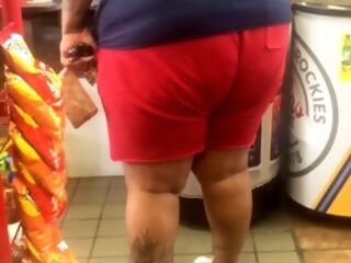 big phat ebony bbw bent it over in the gas station