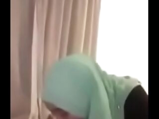 muslim hotel staff with hijab gives a butt cheeks and rides
