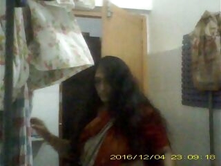 sexy mature indian milf undressing her saree in bathroom teaser flick