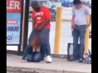 Plump fucked at a bus stop
