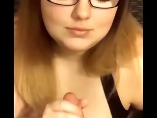 Chubby Woman With Glasses POV Blowjob
